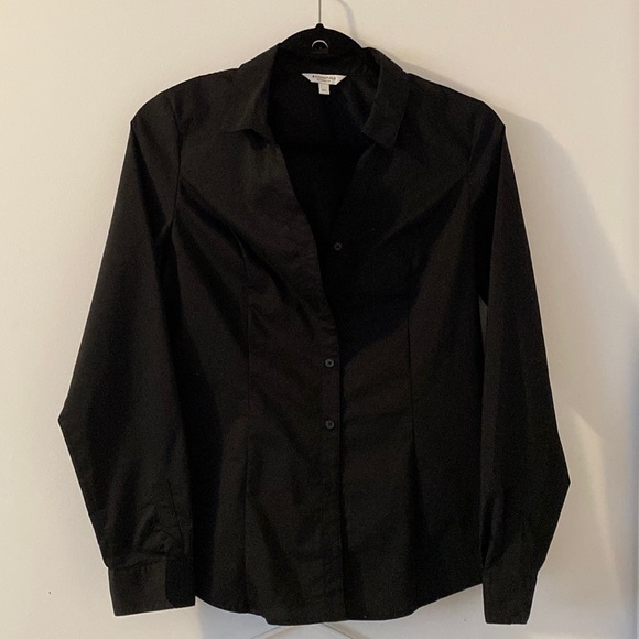 R Essentials black button down dress shirt in small - Picture 1 of 5